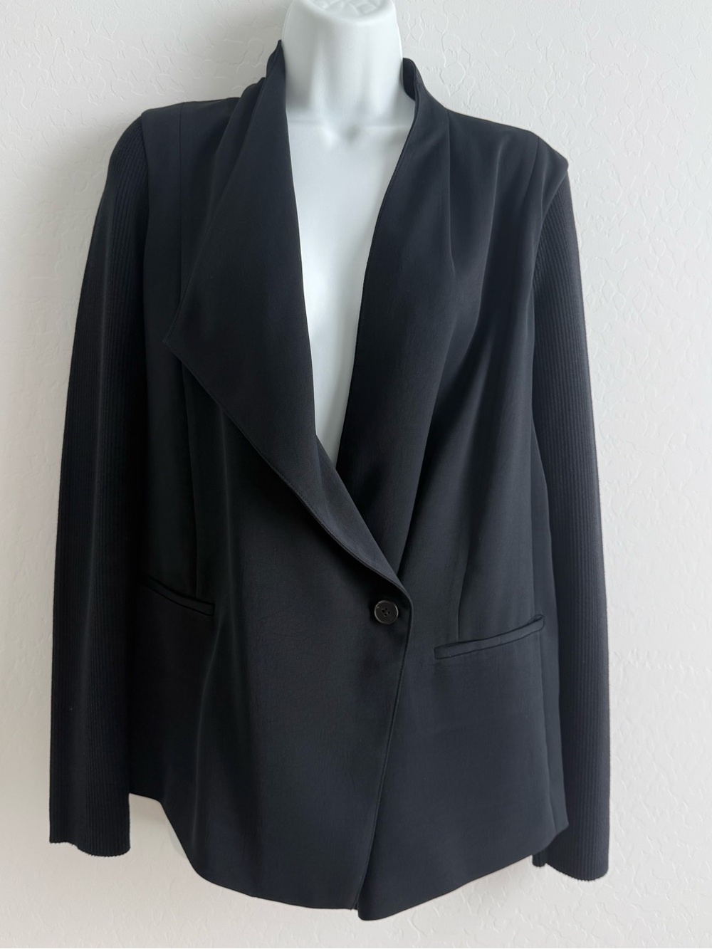Vince Black Draped Work Office Blazer